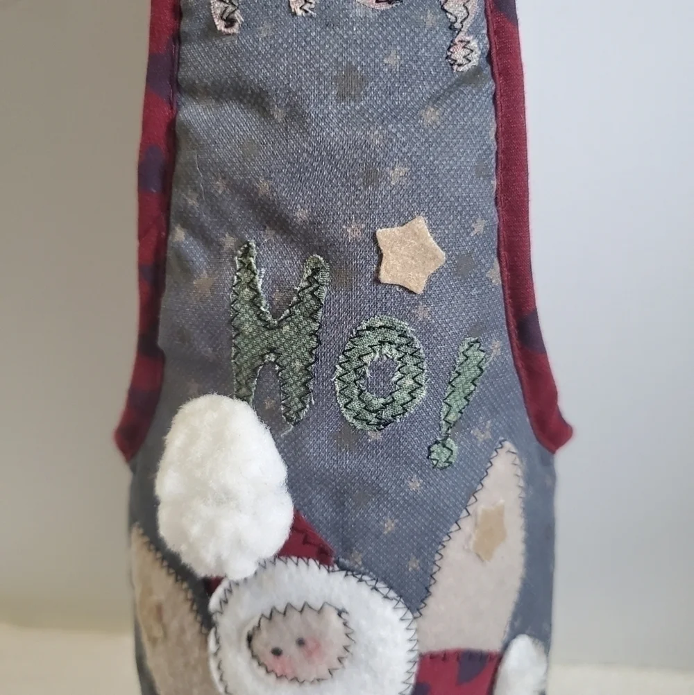 CHRISTMAS Holiday Santa Stars Gingerbread Wine Holder Bag